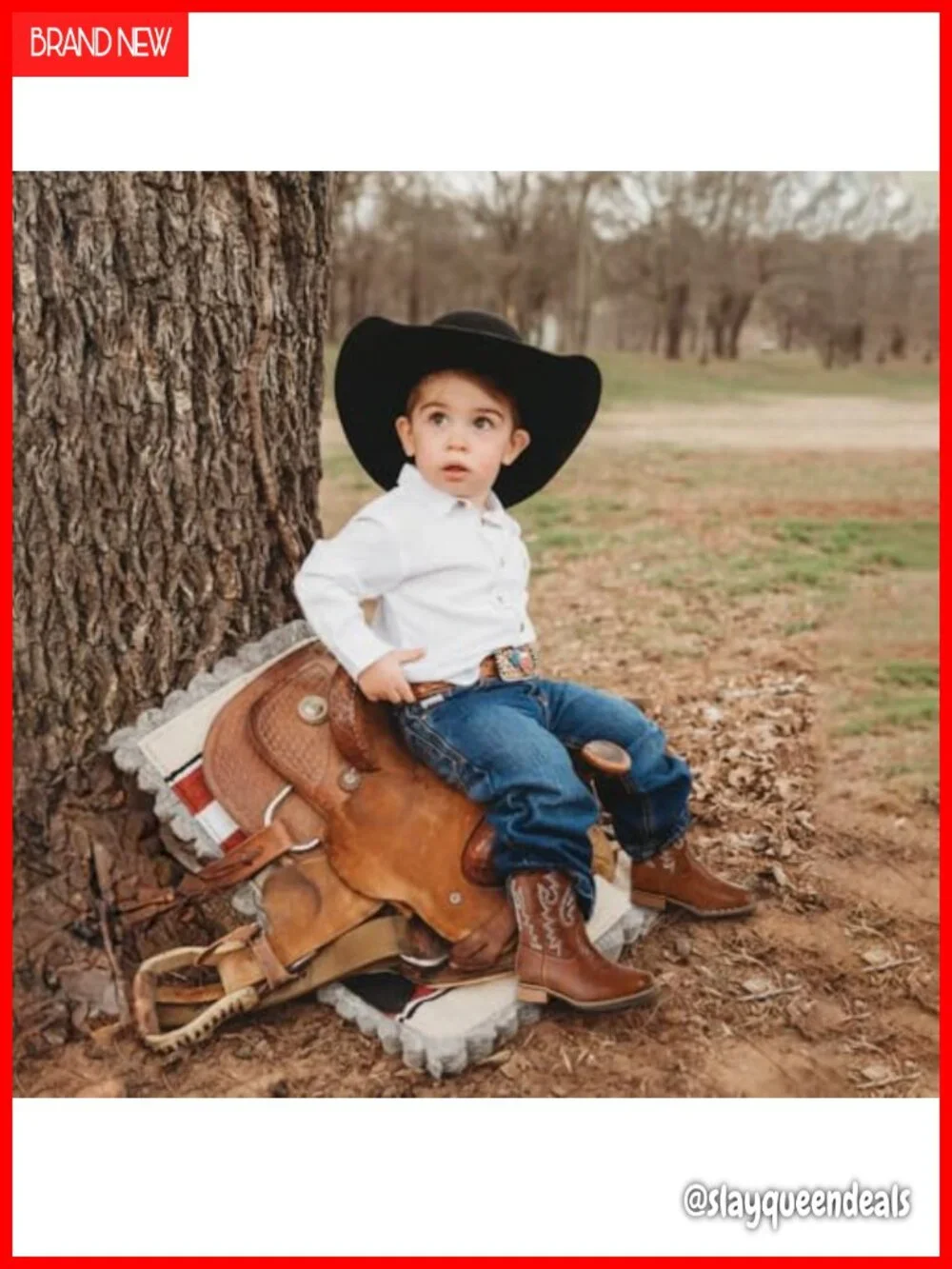 Toddler Western Cowboy Boots Pull On Square Toe Embroidered